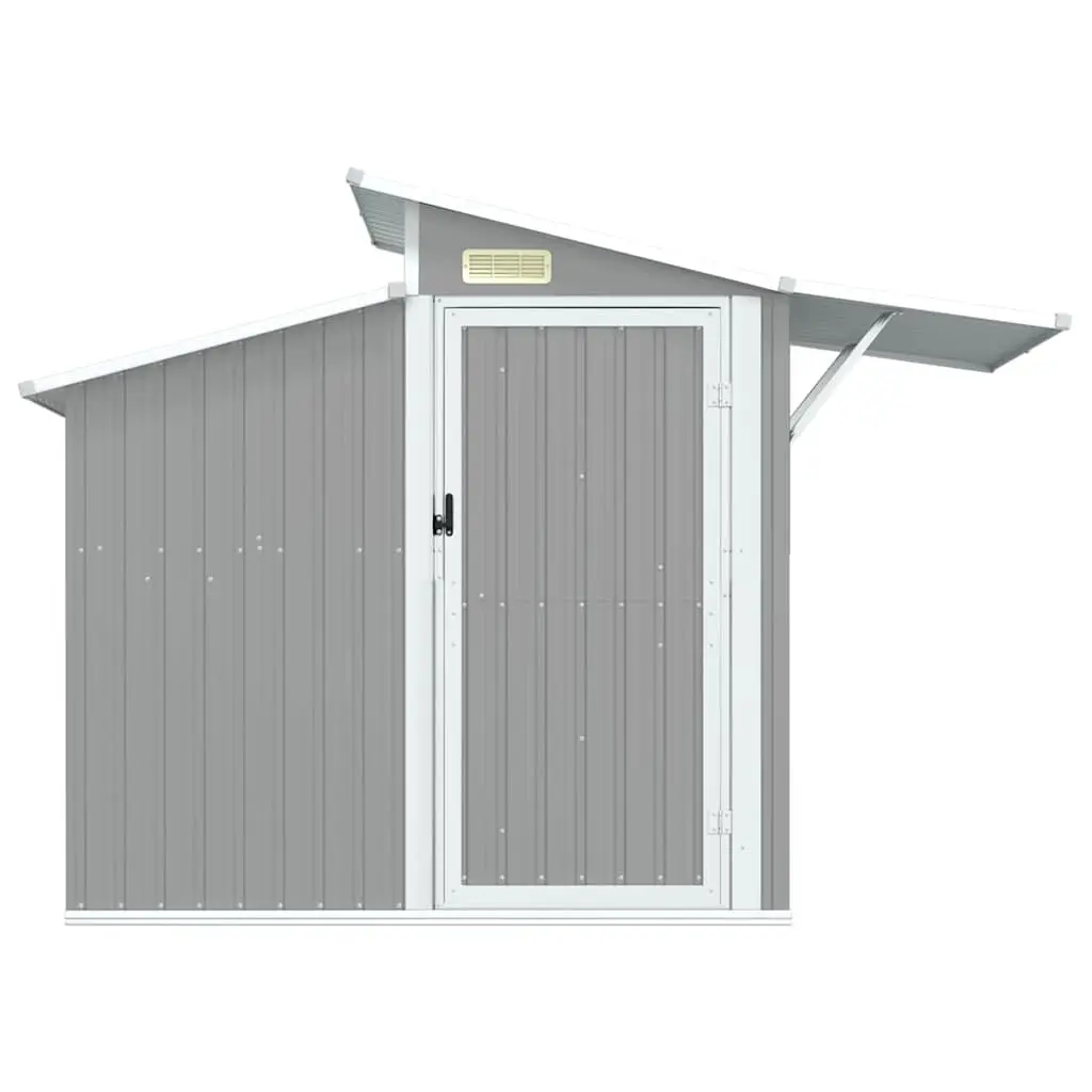 Garden Shed Grey 270x130x208.5 cm Galvanised Steel Outdoor Storage Tool House