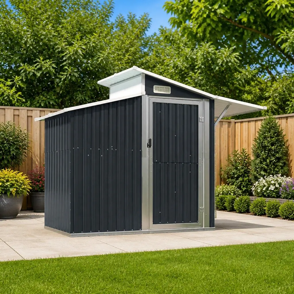 Garden Shed Anthracite Outdoor Storage Tool House Galvanised Steel