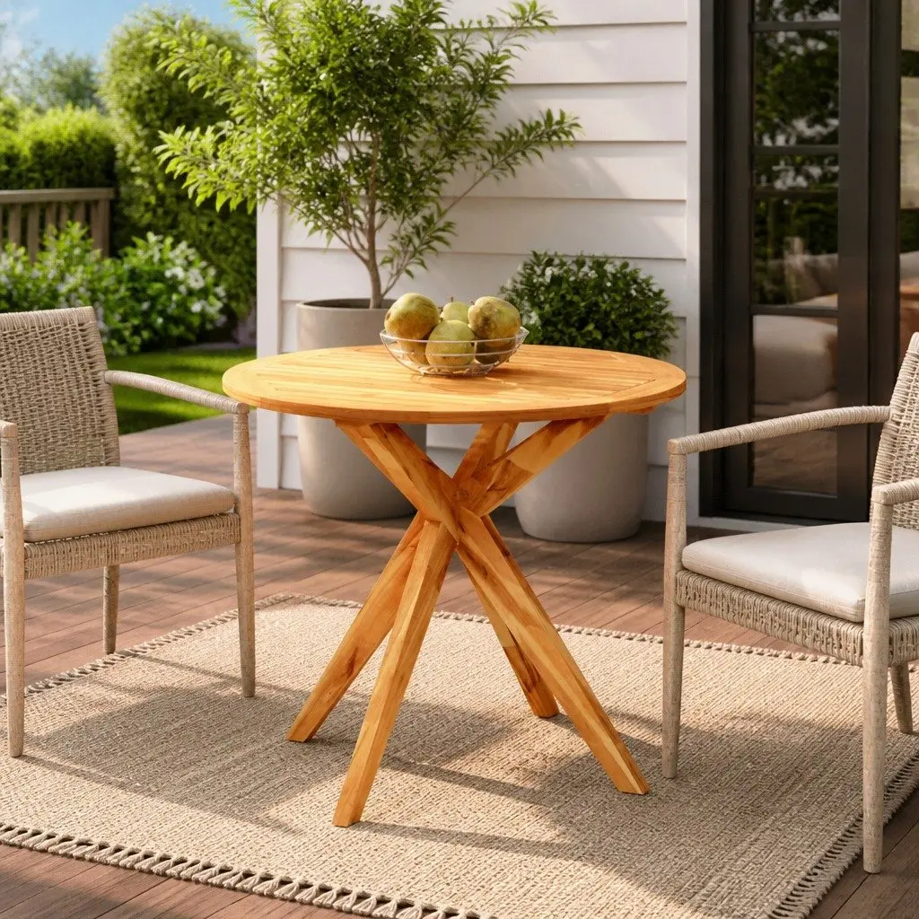 Solid Acacia Wood Garden Table for Outdoor Spaces