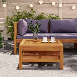 Concise Outdoor Coffee Table 65x65x35cm Brown Solid Wood