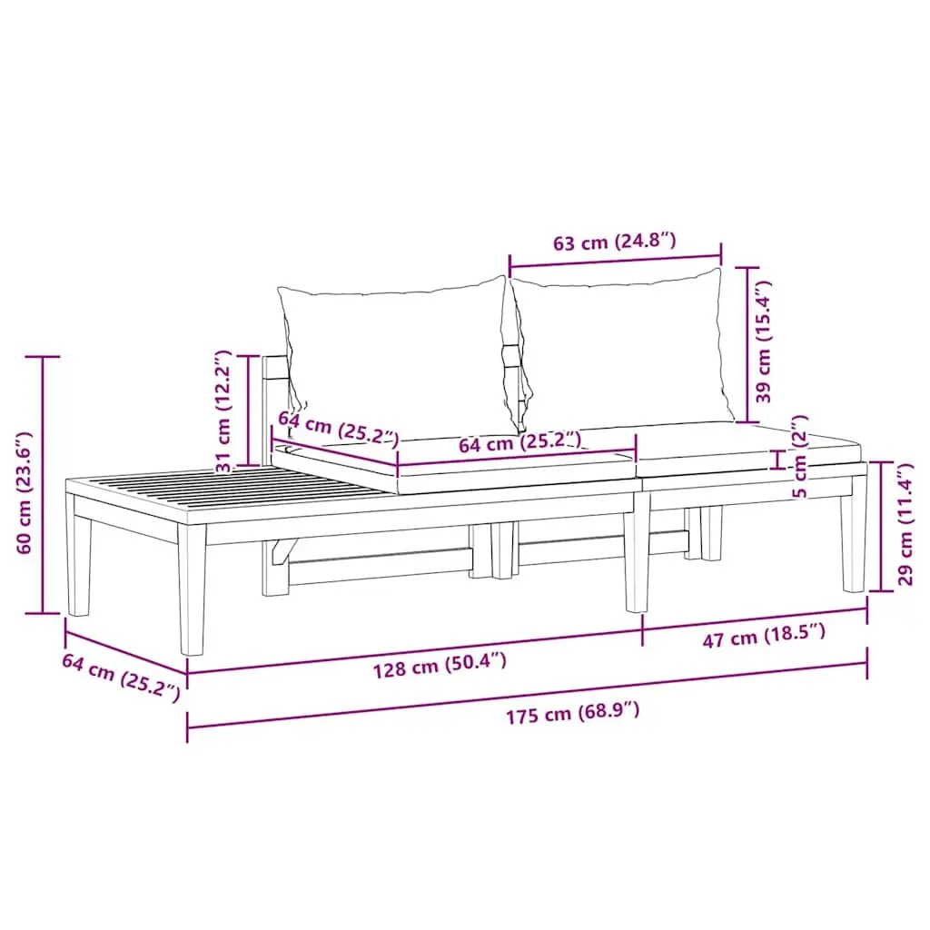 Garden Bench with Table