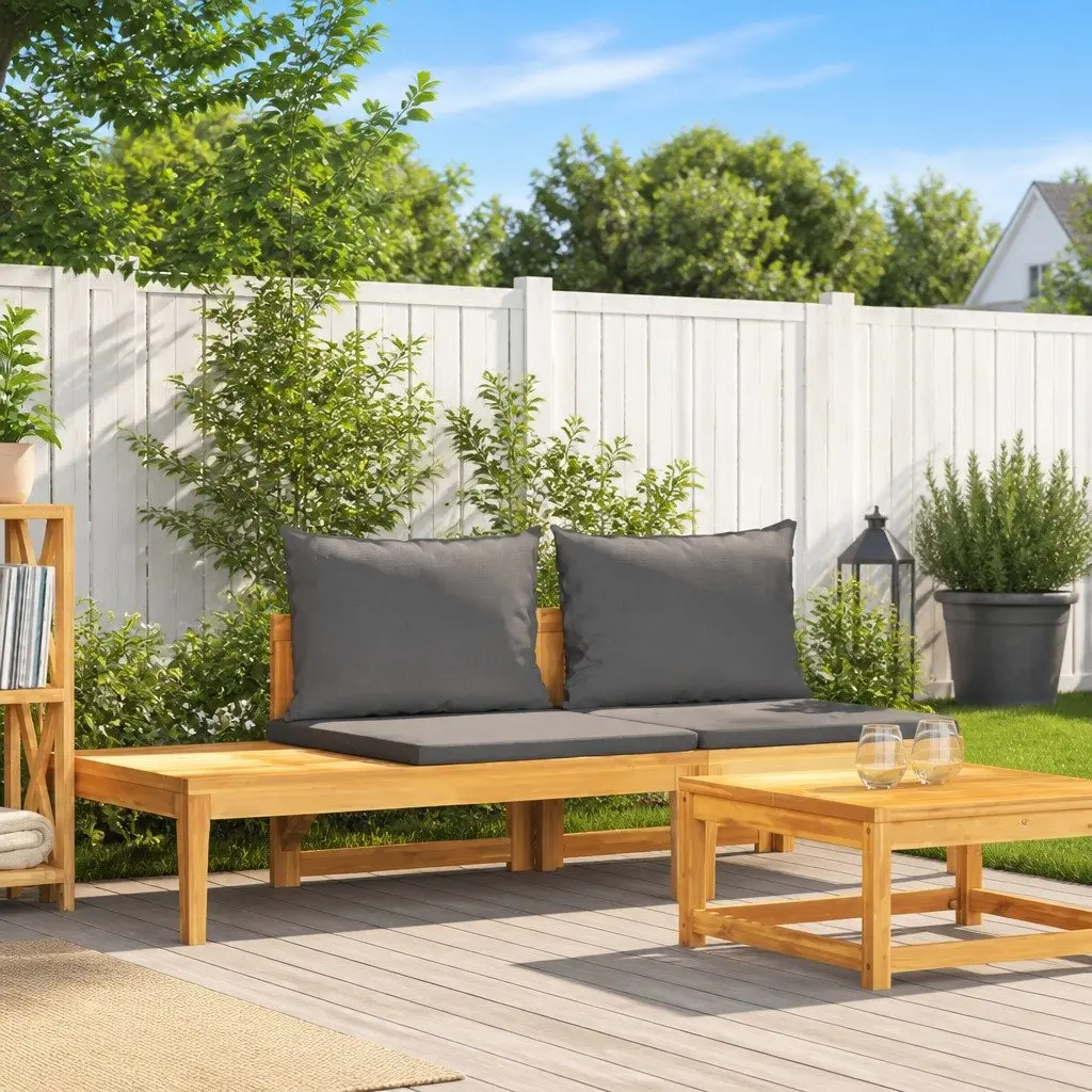 Garden Bench with Table and Cushions