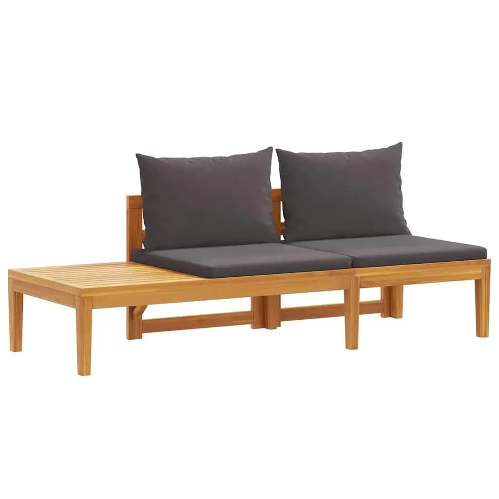 Garden Bench with Table and Cushions