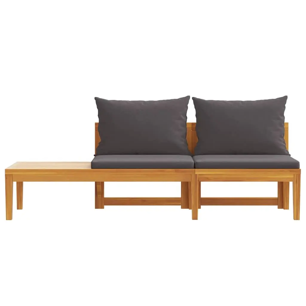 Garden Bench with Table and Cushions