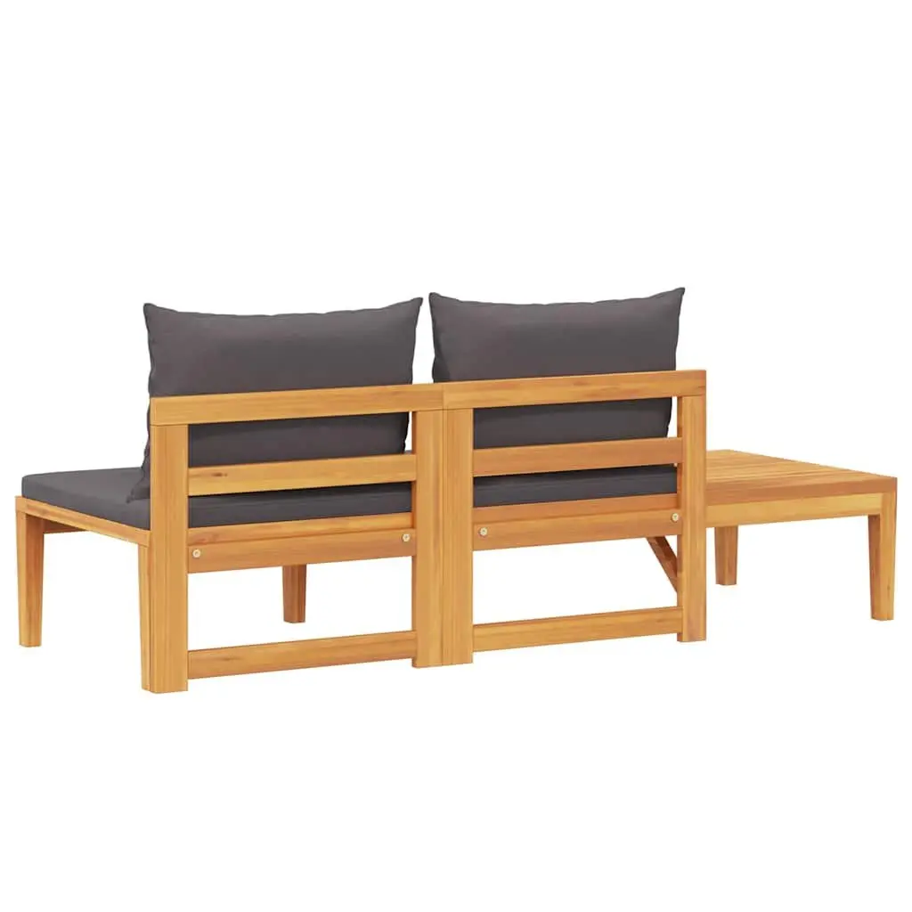 Garden Bench with Table and Cushions
