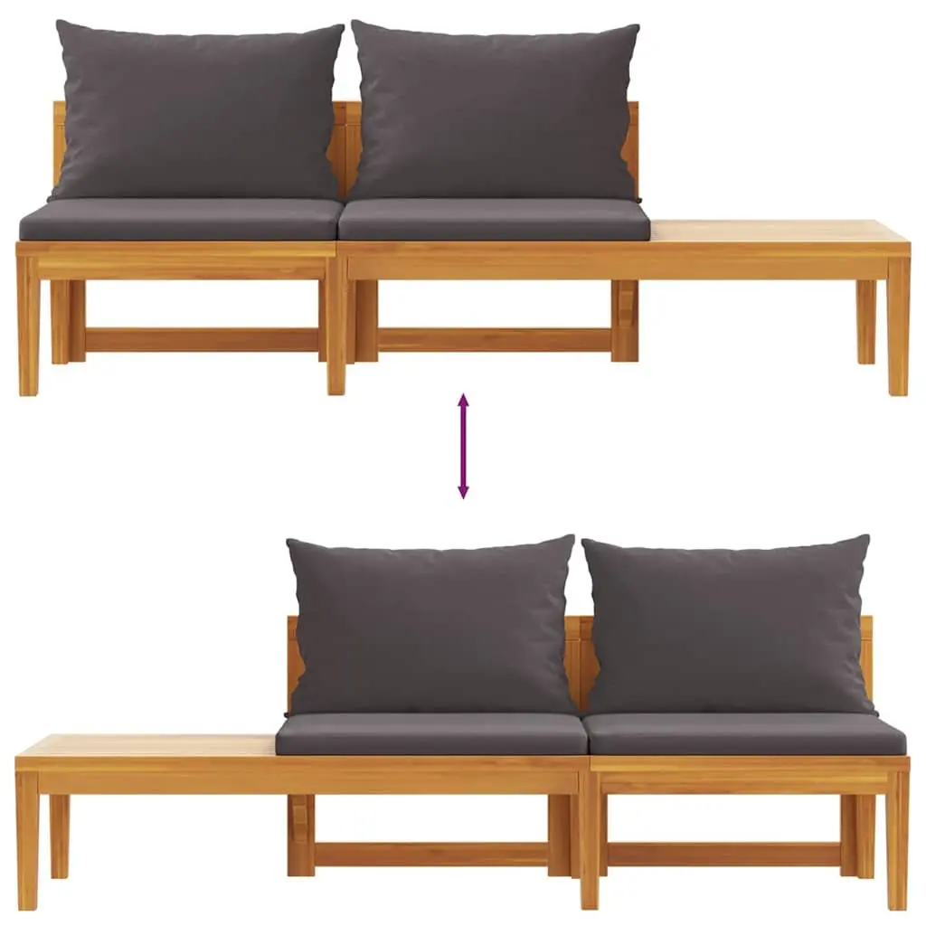 Garden Bench with Table and Cushions