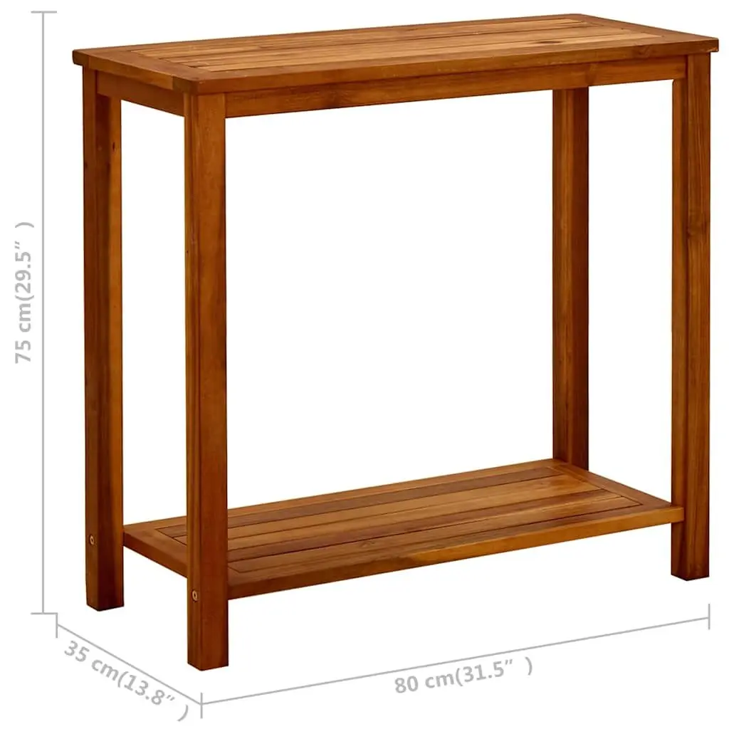 Garden Console Table 80x35x75cm Solid Acacia Wood Outdoor Patio Furniture