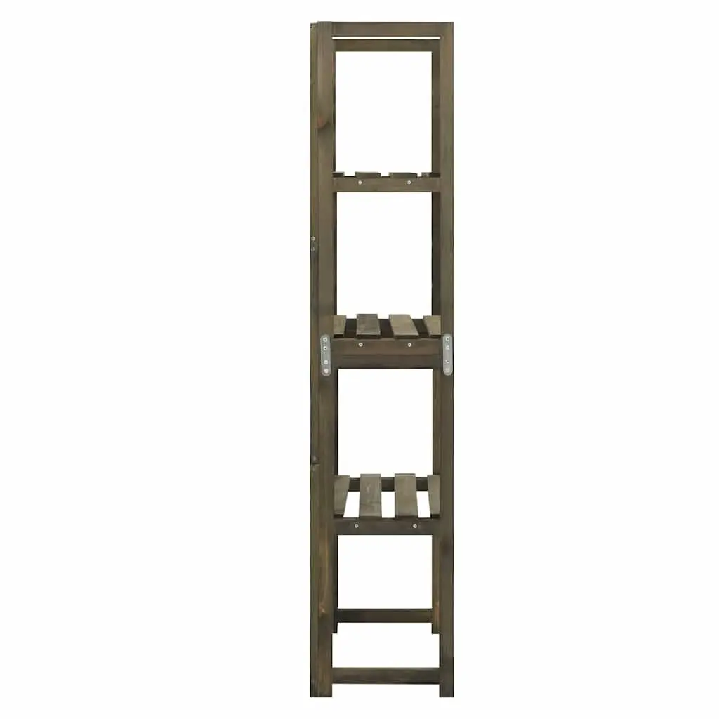 Outdoor Climbing Plant Support Grey Wooden Trellis with Shelves 55x30x140cm Solid Fir Construction