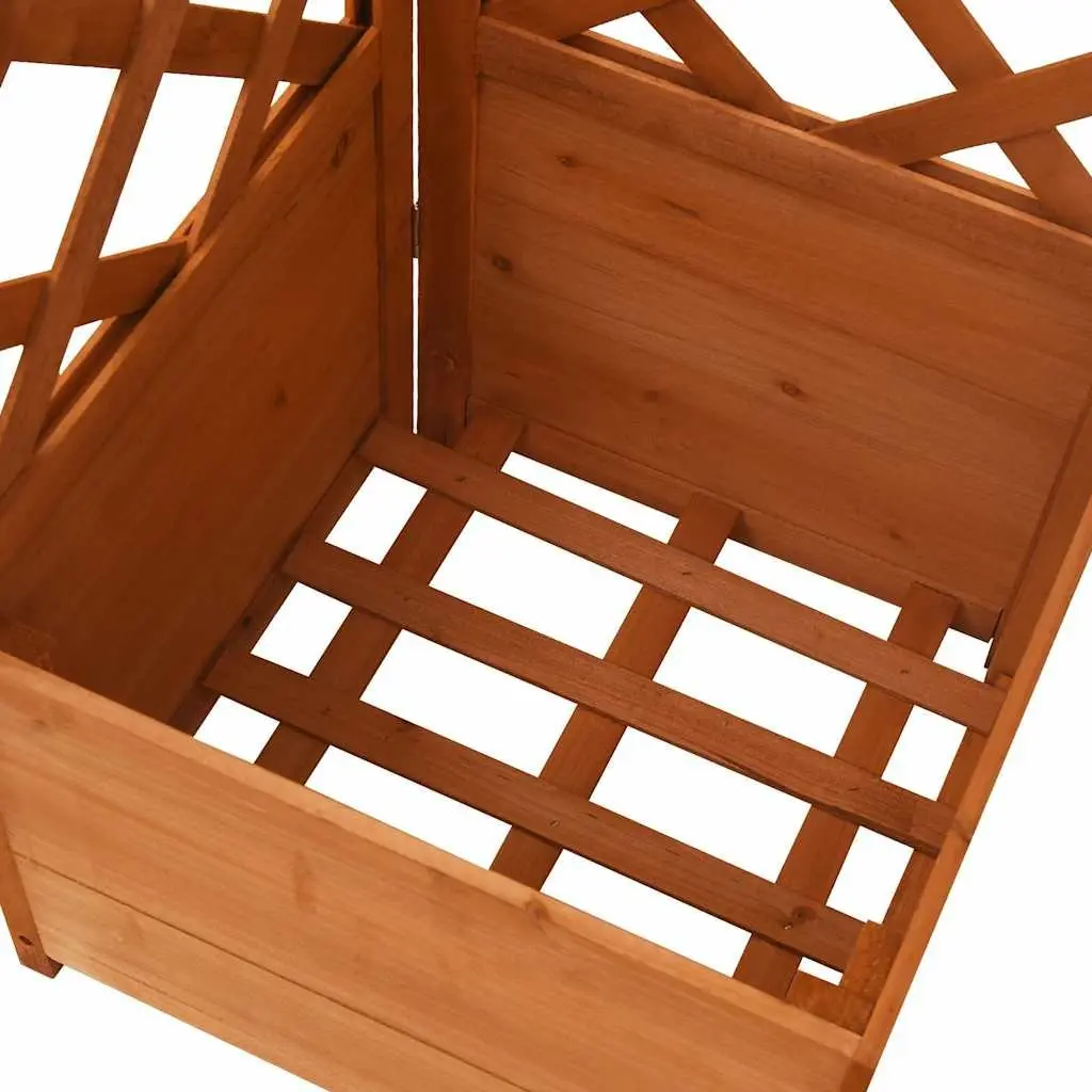 Corner Trellis Planter Brown 40x40x150 cm Fir Wood Integrated Climbing Support