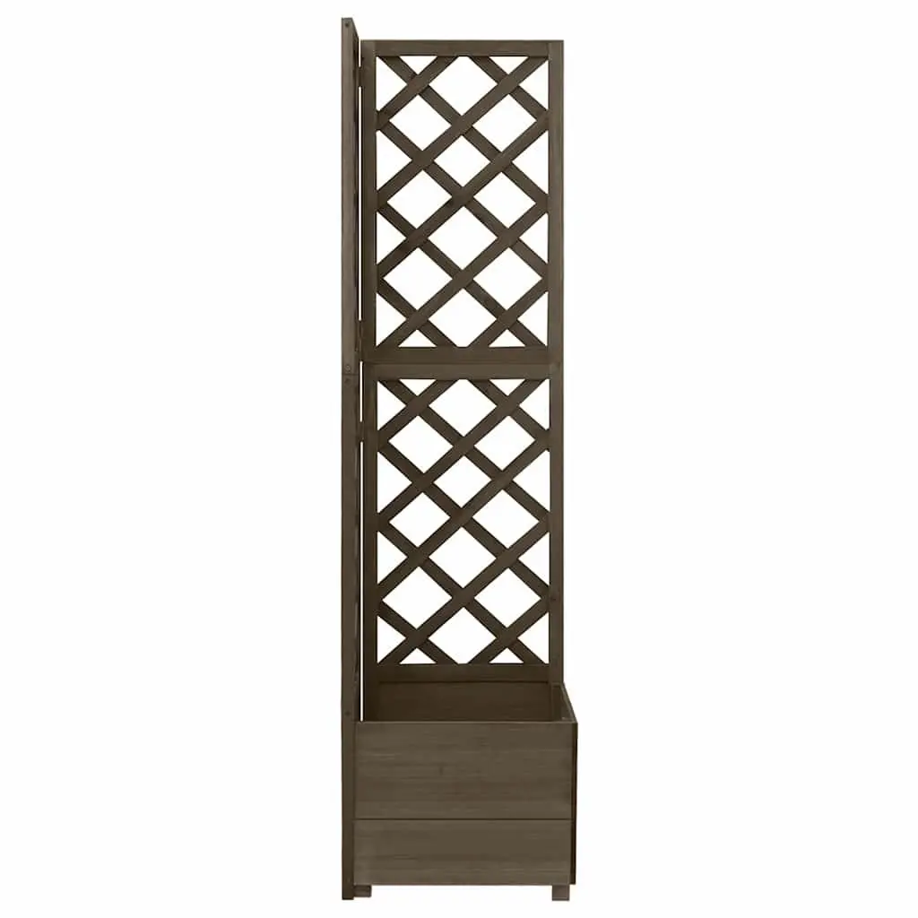 Corner Trellis Planter Box Grey Solid Fir Wood Outdoor Garden Patio Climbing Support