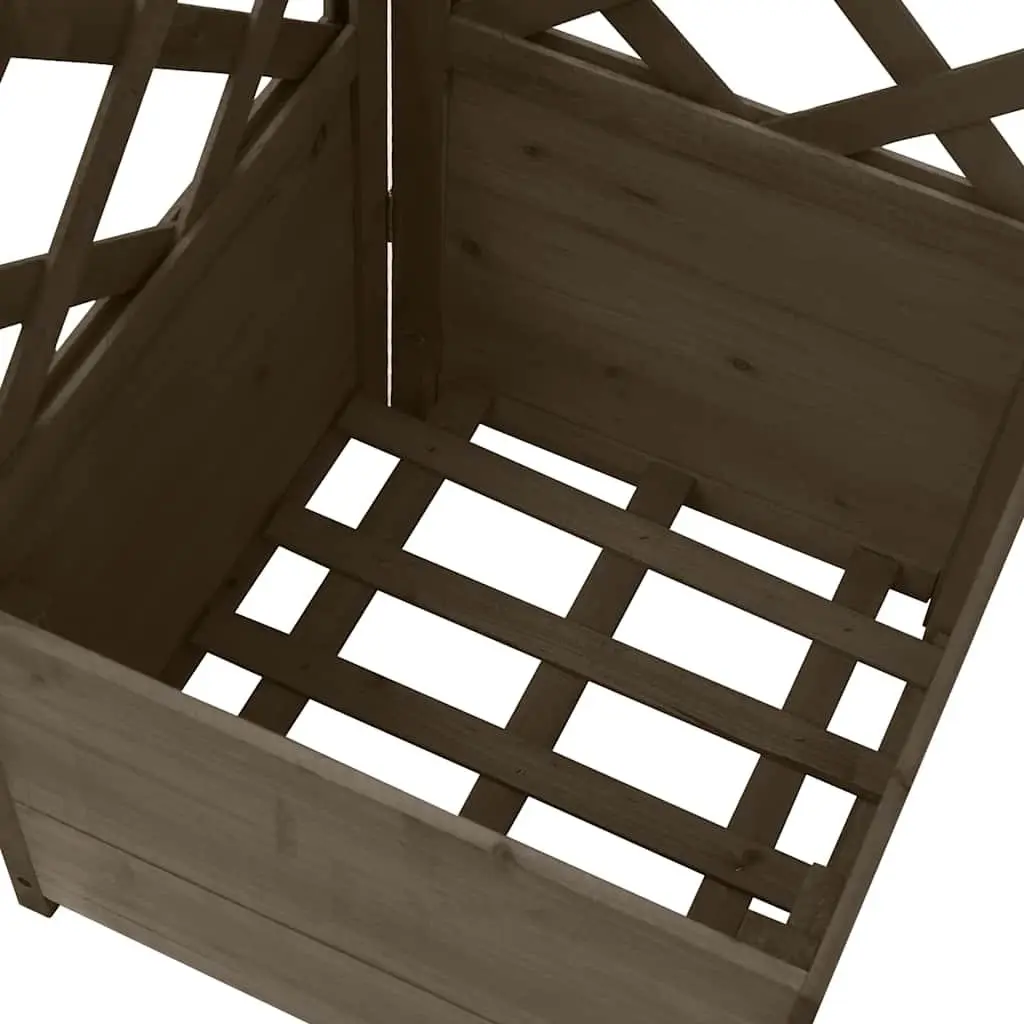 Corner Trellis Planter Box Grey Solid Fir Wood Outdoor Garden Patio Climbing Support