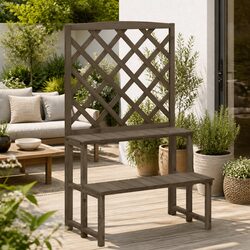 Wooden Plant Stand with Trellis – A Garden Essential