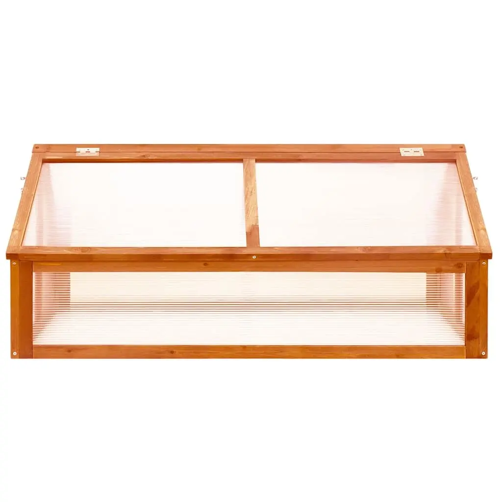 Wooden Greenhouse Brown Solid Firwood Hinged Roof Garden Plant Protection