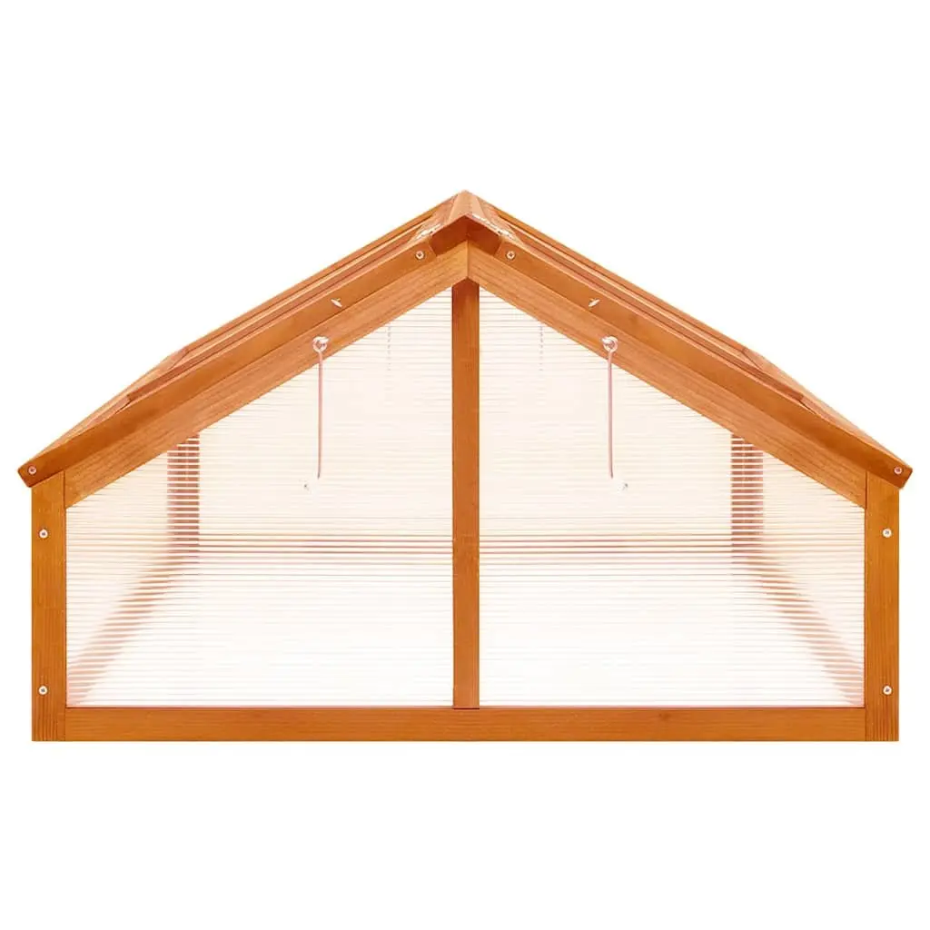 Wooden Greenhouse Brown Solid Firwood Hinged Roof Garden Plant Protection