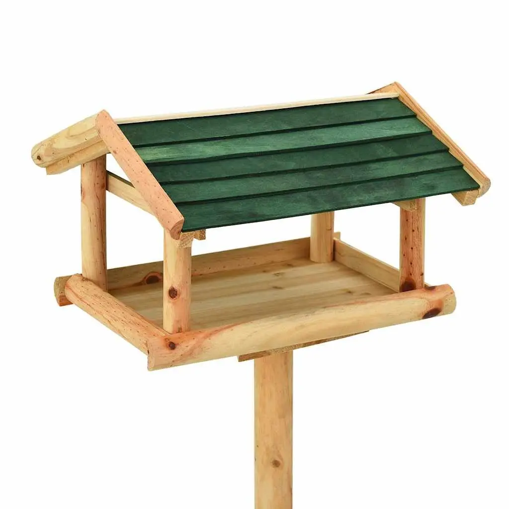 Wooden Bird Feeder Brown Solid Fir Wood Outdoor Feeding Station Large Platform