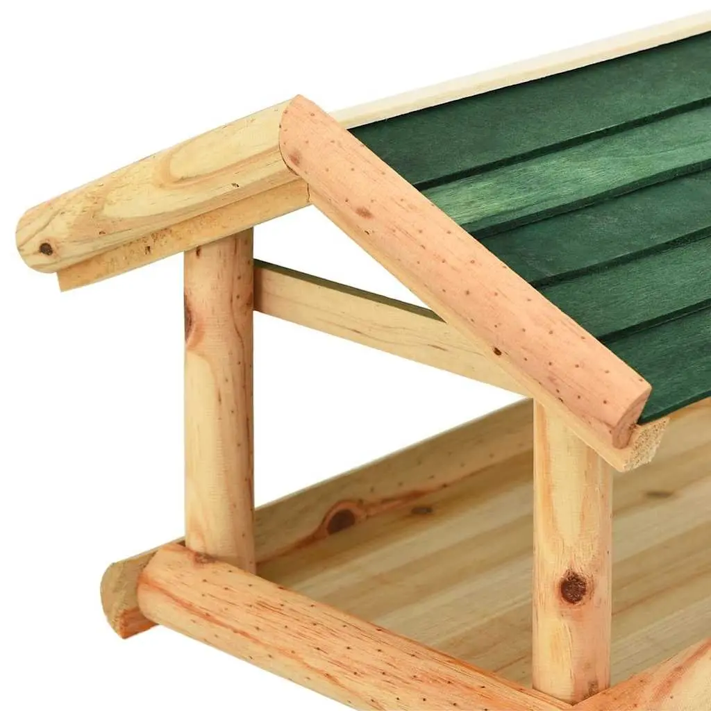 Wooden Bird Feeder Brown Solid Fir Wood Outdoor Feeding Station Large Platform