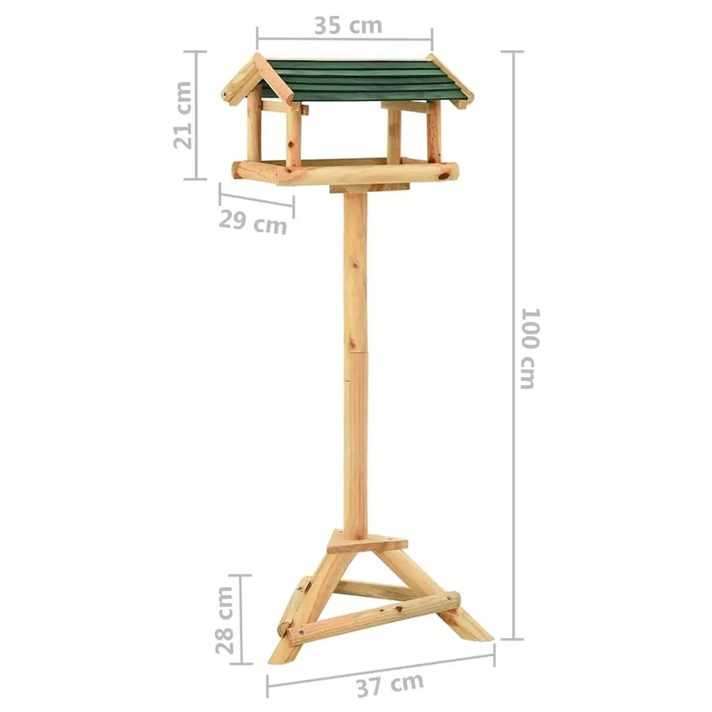 Wooden Bird Feeder Brown Solid Fir Wood Outdoor Feeding Station Large Platform