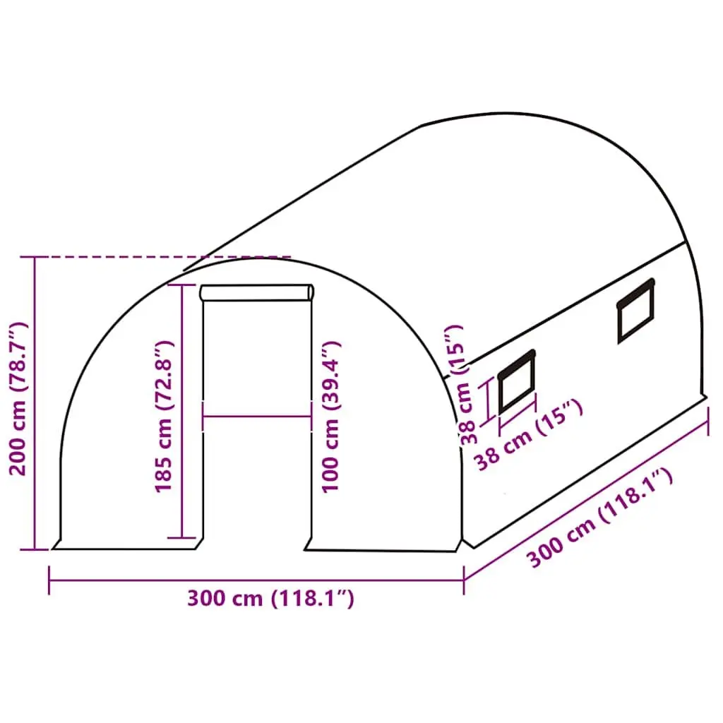 Greenhouse Replacement Cover Transparent 3x3x2m PE Plant Protection