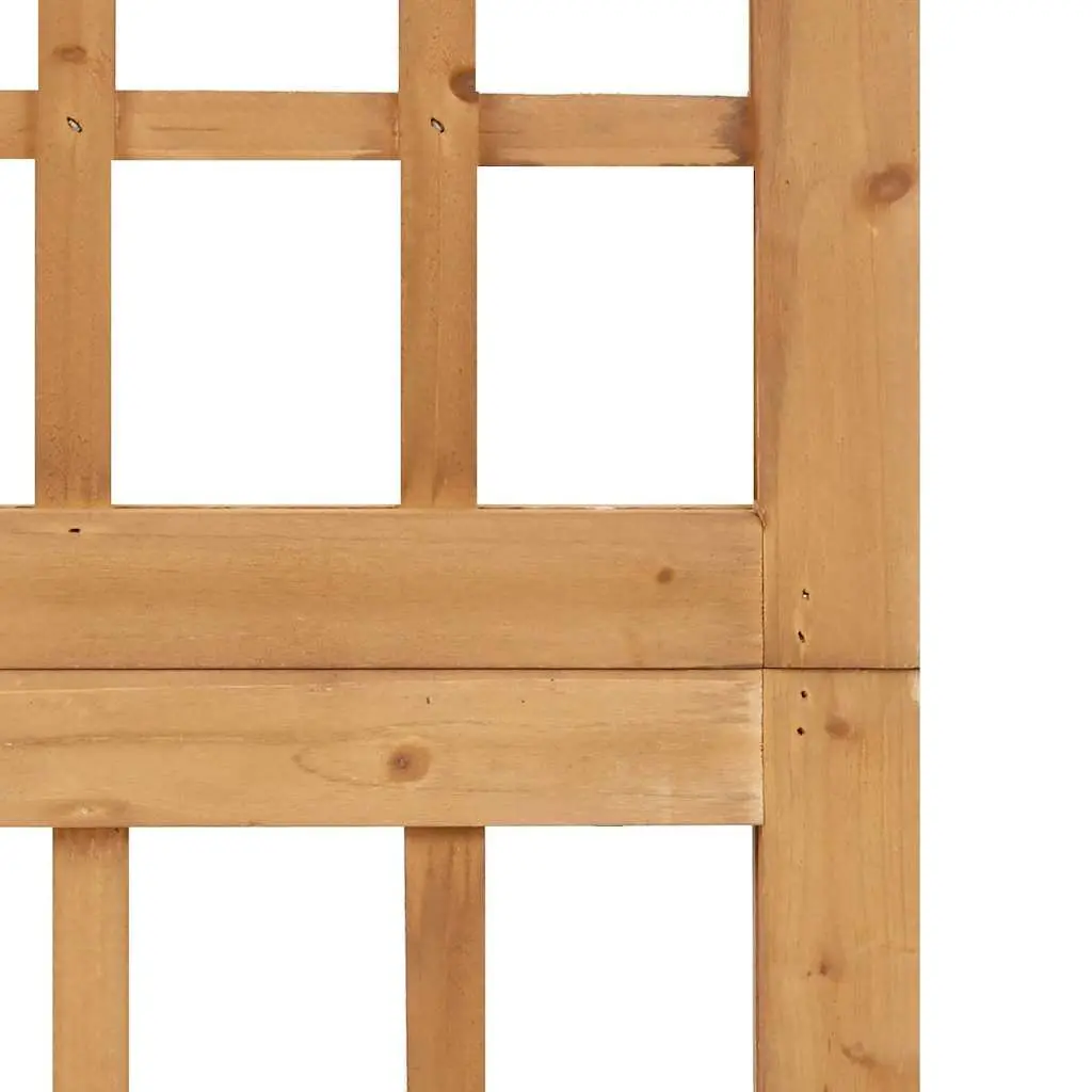 6-Panel Room Divider Trellis Brown 242.5x180cm Solid Fir Wood Folding Screen