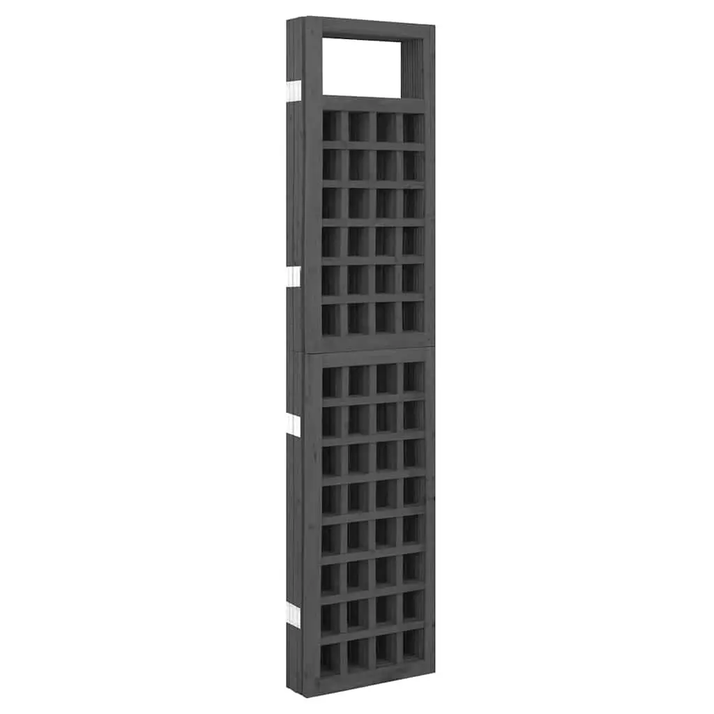 5-Panel Room Divider Black Solid Fir Wood Trellis Plant Support