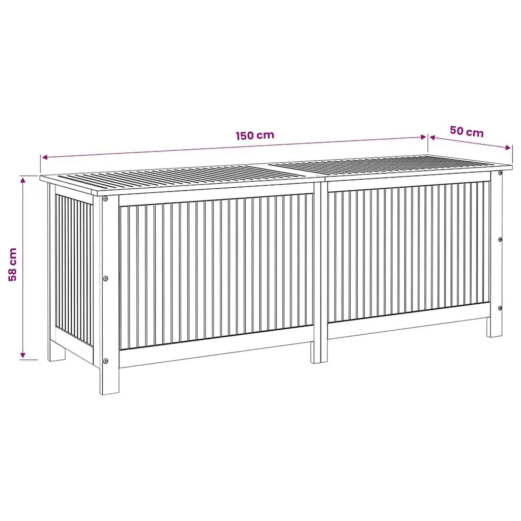 Wooden Storage Box Brown 150x50x58 cm Outdoor Durable Garden Bench Container Chest