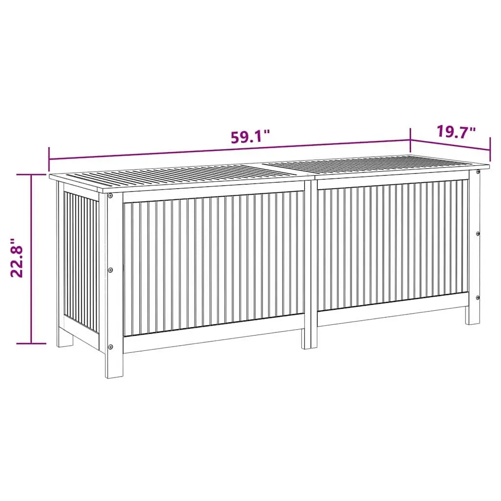 Wooden Storage Box Brown 150x50x58 cm Outdoor Durable Garden Bench Container Chest