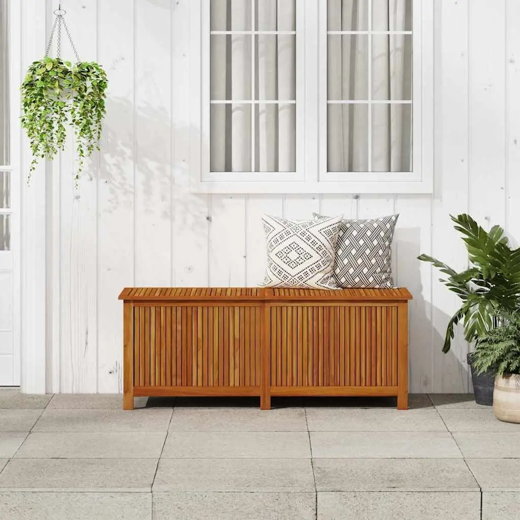 Wooden Storage Box Brown 150x50x58 cm Outdoor Durable Garden Bench Container Chest