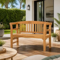 Compact 114cm Acacia Wood Garden Bench for Relaxation