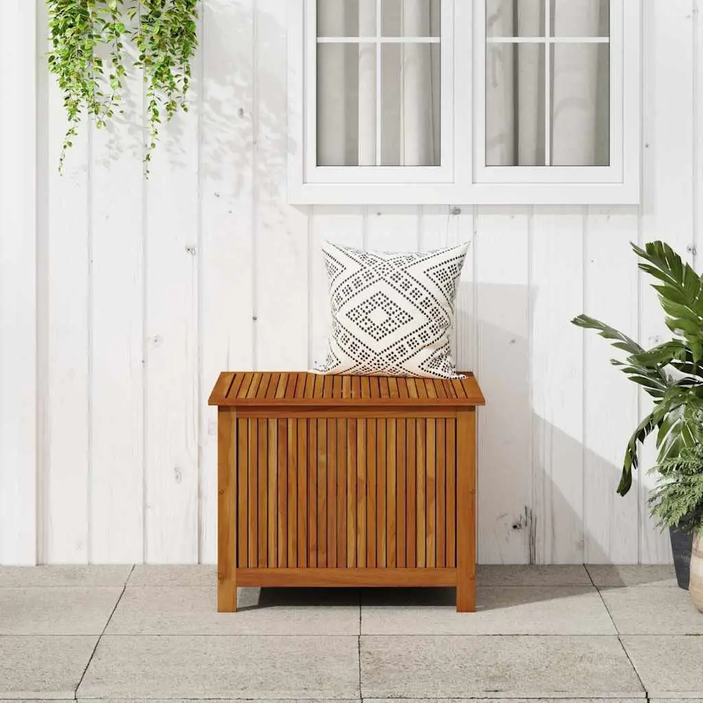 Garden Storage Box 75x75x58cm Solid Wood Outdoor Cushion Pillow Container Brown