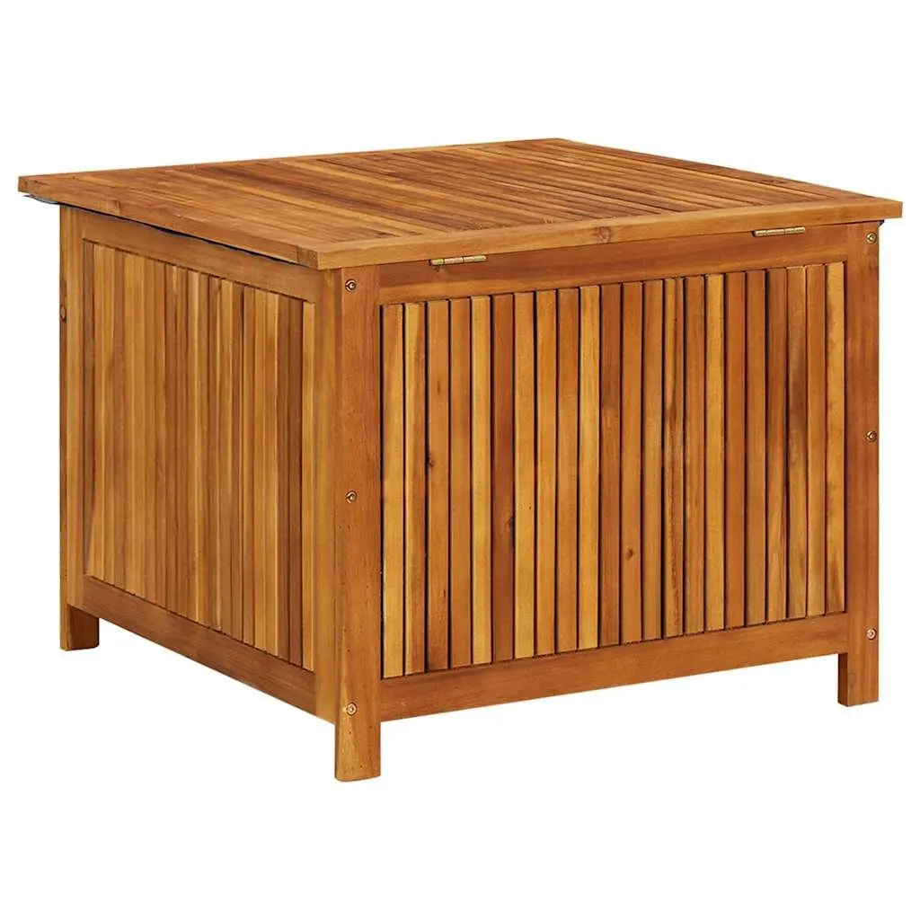Garden Storage Box 75x75x58cm Solid Wood Outdoor Cushion Pillow Container Brown