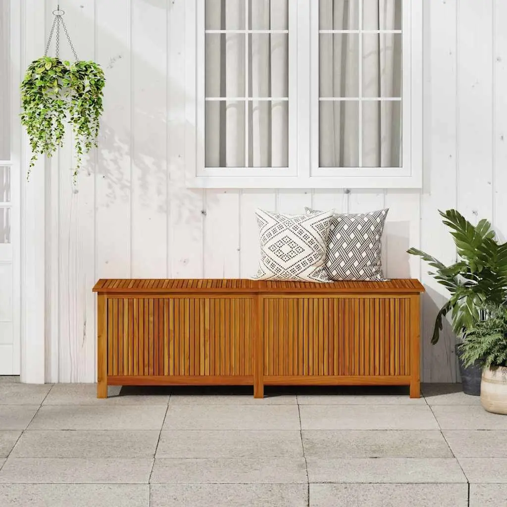 Garden Storage Box 175x50x58 cm Solid Wood Outdoor Furniture Cushion Pillow