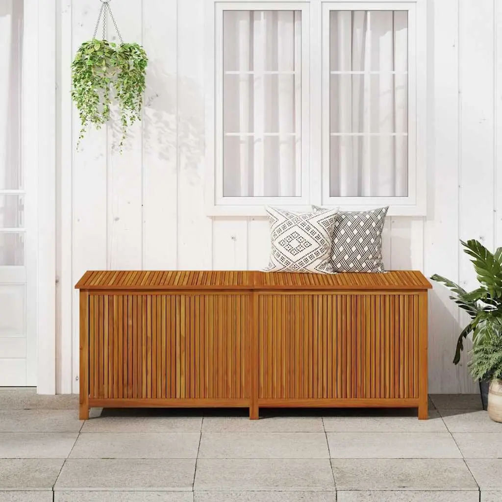 Garden Storage Box Brown 200x80x75 cm Solid Acacia Wood Water-Resistant Interior Bag