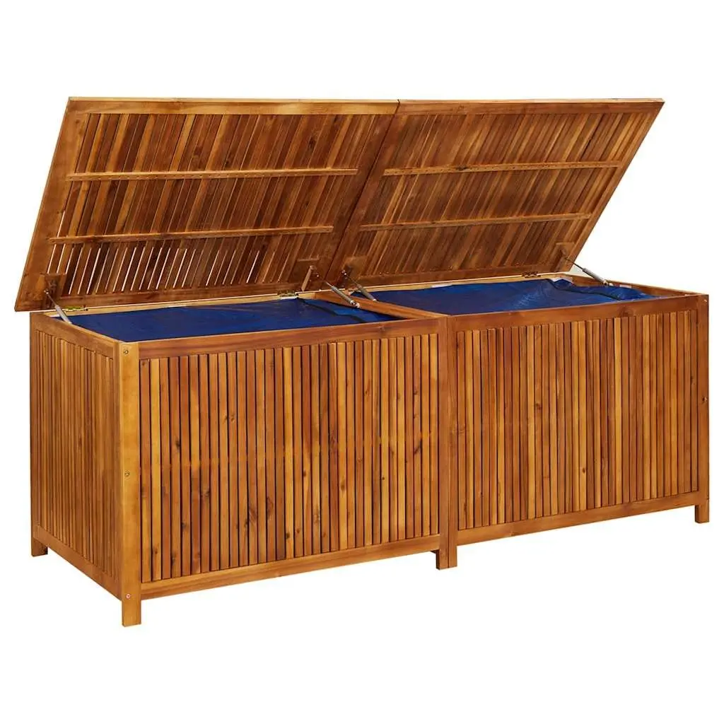 Garden Storage Box Brown 200x80x75 cm Solid Acacia Wood Water-Resistant Interior Bag