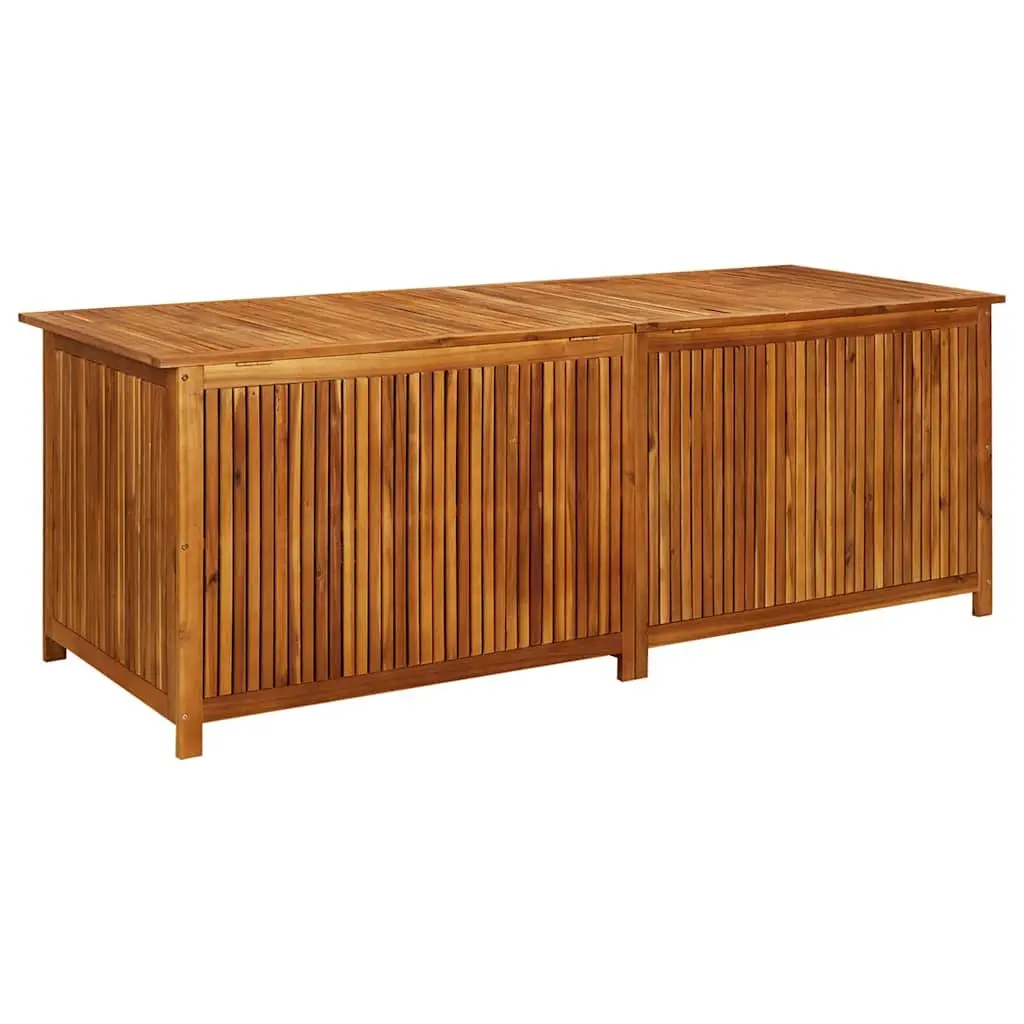 Garden Storage Box Brown 200x80x75 cm Solid Acacia Wood Water-Resistant Interior Bag