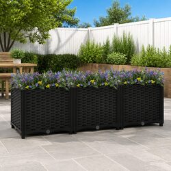 Compact Raised Garden Bed 120x40x38 cm for Outdoor Plants