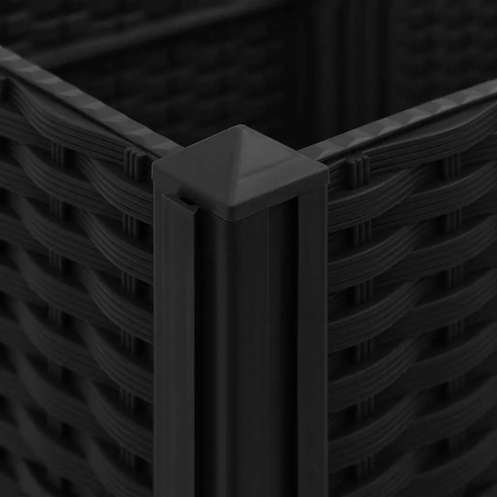 Raised Garden Bed Planter Box Black Polypropylene Outdoor Flowers Plants