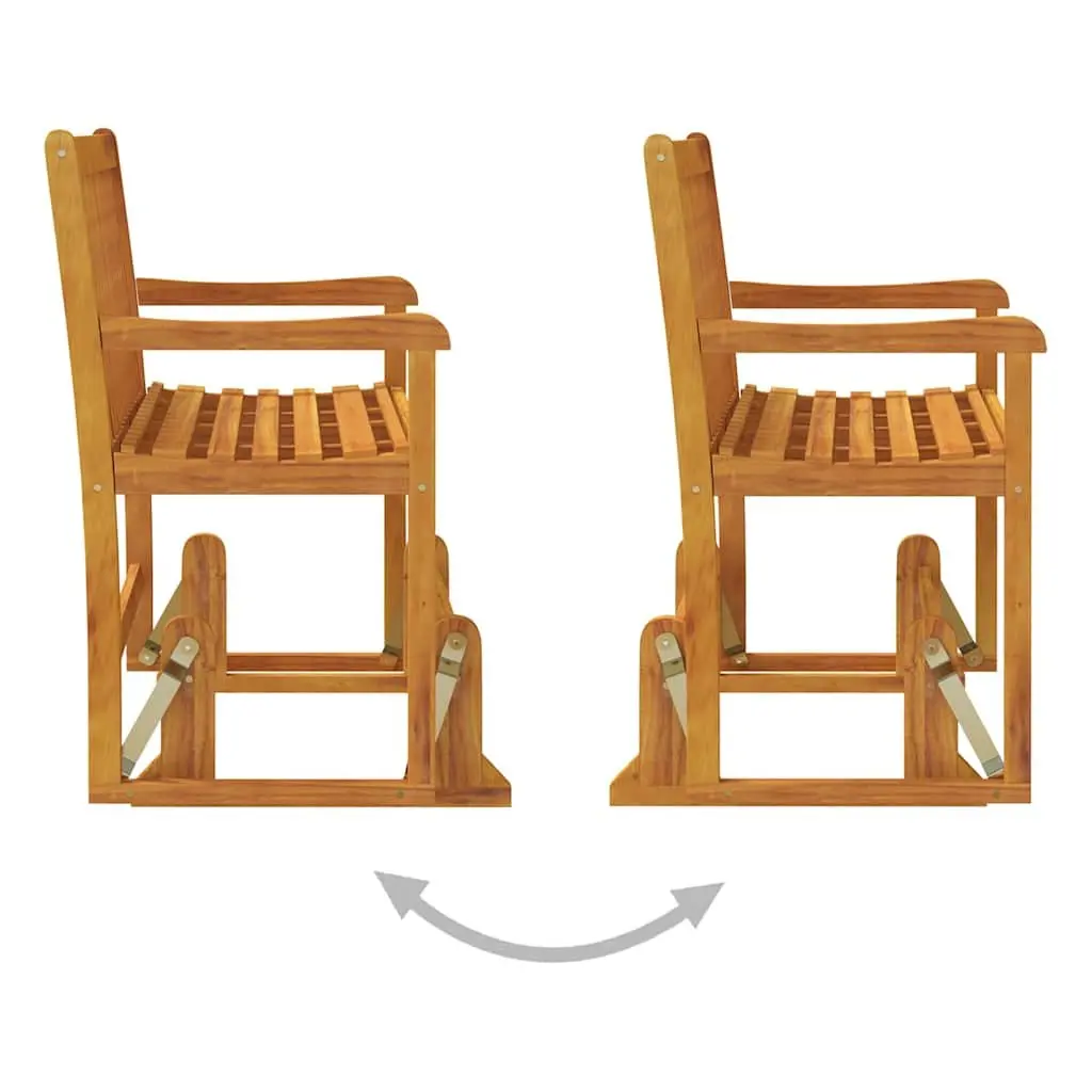Outdoor Swing Bench Brown 110cm Solid Acacia Wood Rocking Glider