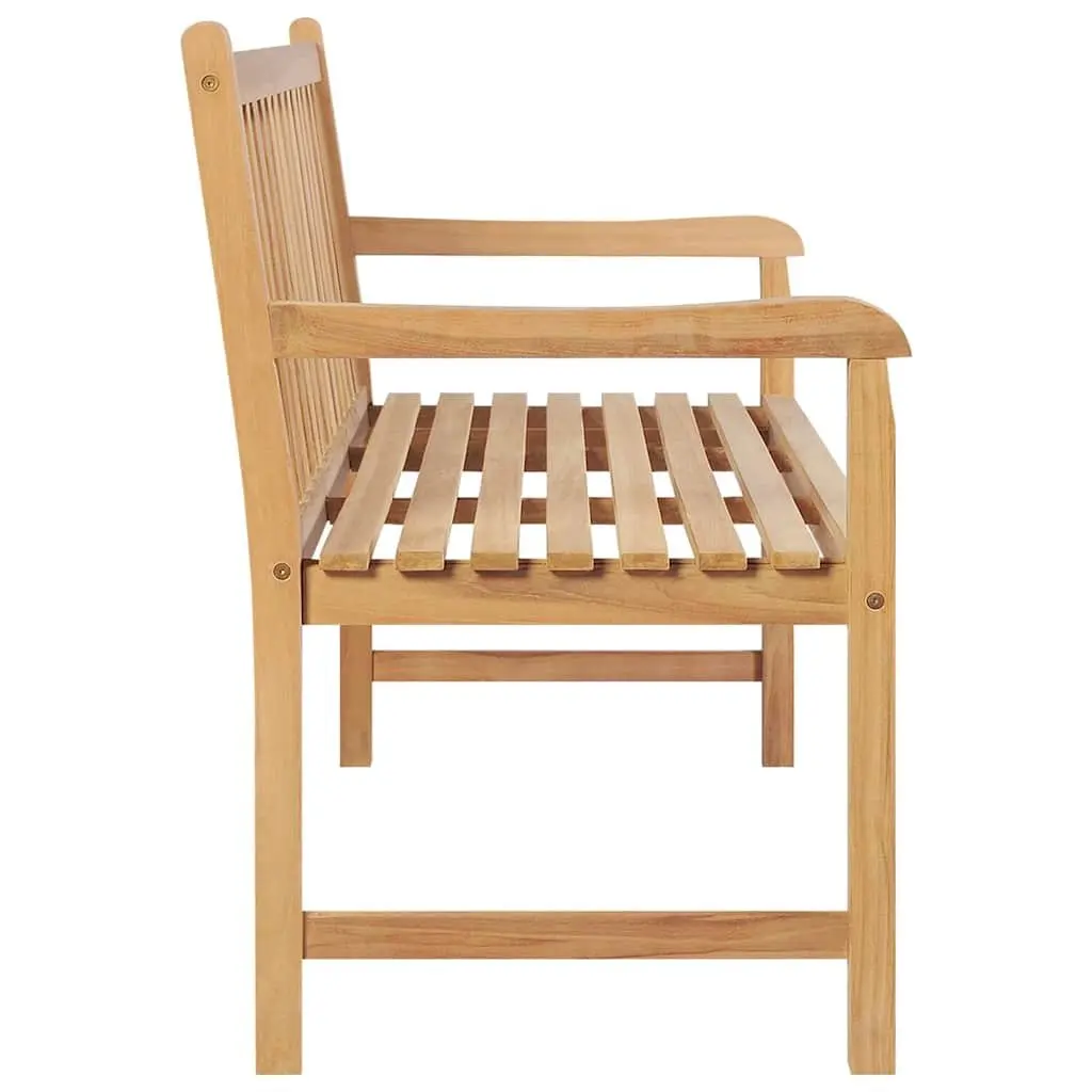 Garden Bench Brown 114cm Solid Teak Wood Outdoor Seating Durable Weather-Resistant