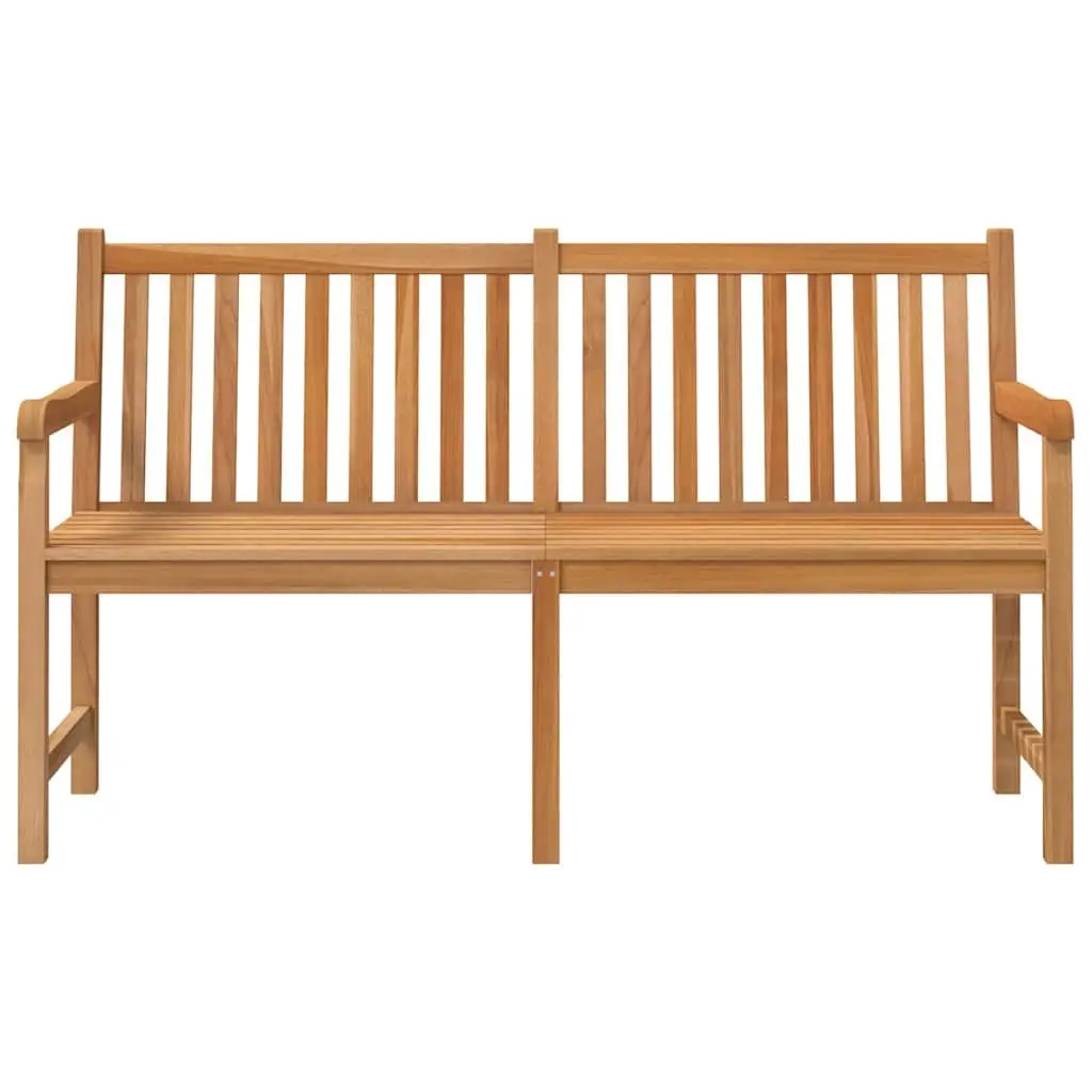 Garden Bench Brown 150cm Solid Teak Wood Outdoor Seating Furniture