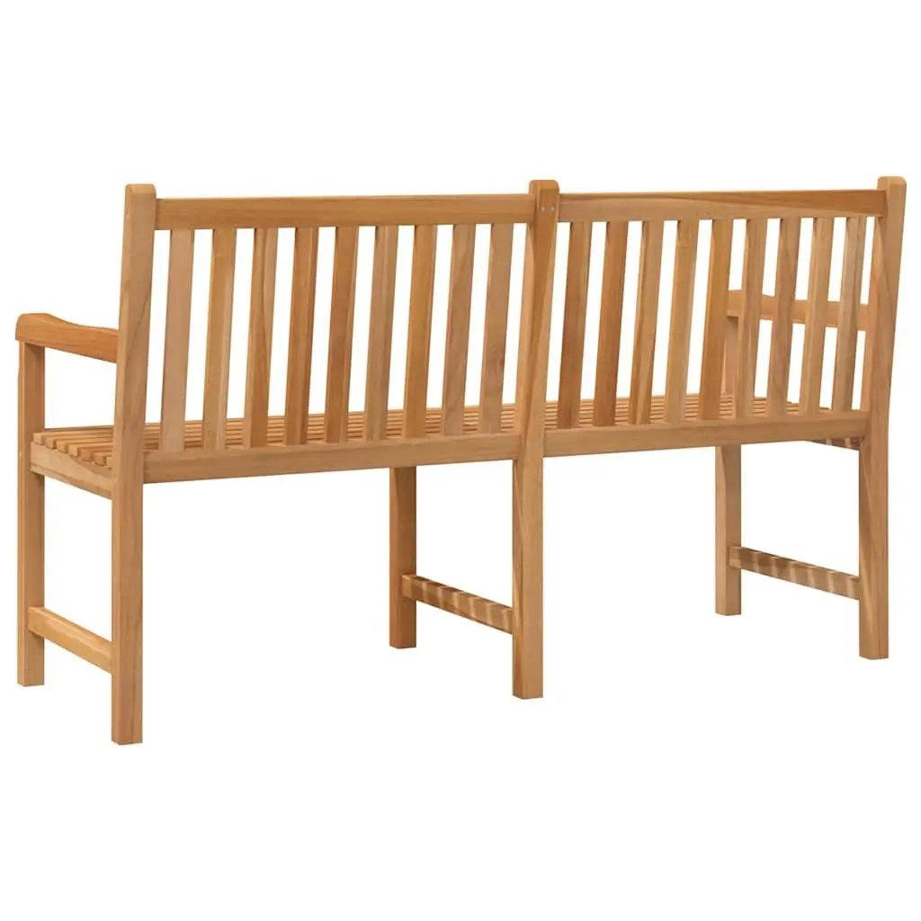 Garden Bench Brown 150cm Solid Teak Wood Outdoor Seating Furniture