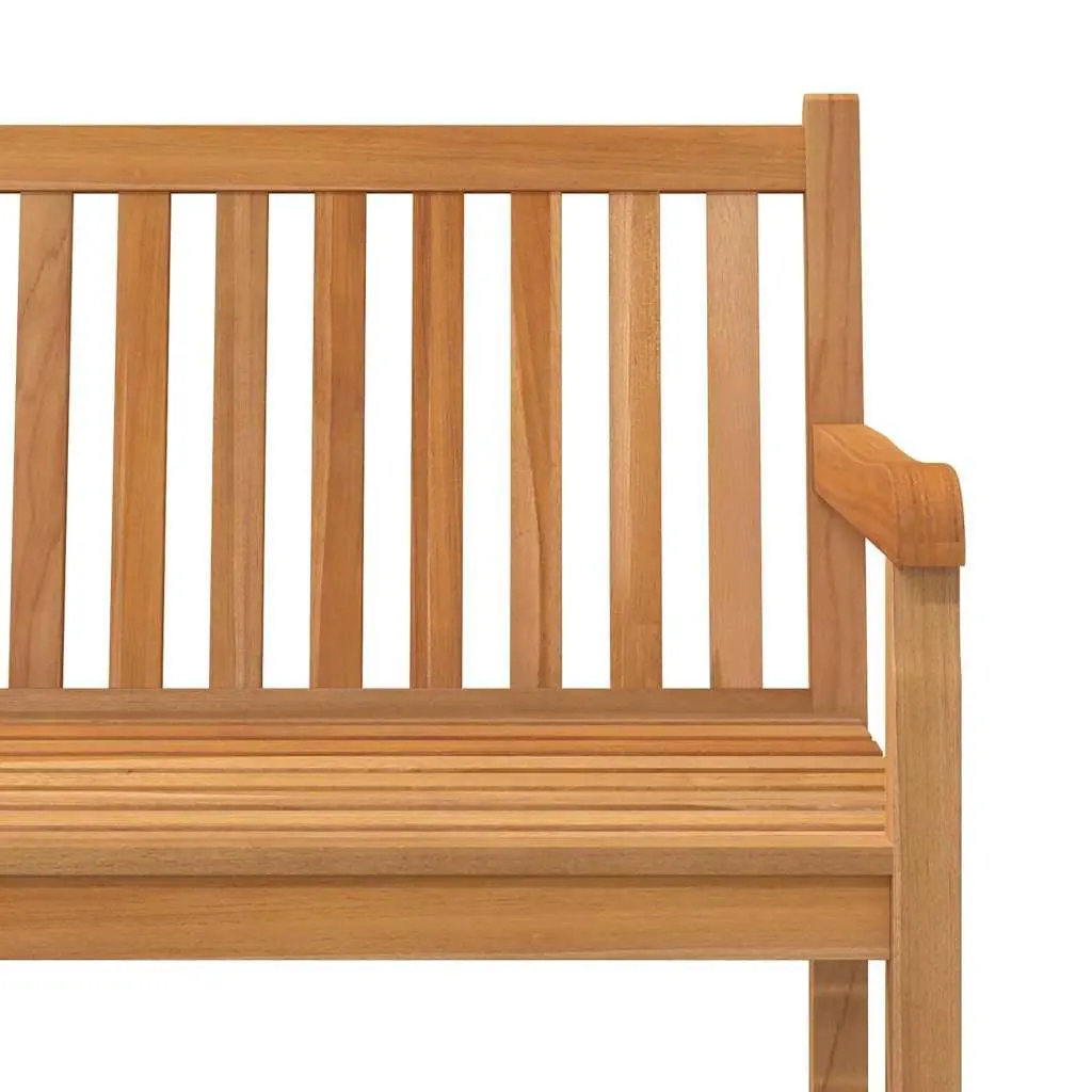 Garden Bench Brown 150cm Solid Teak Wood Outdoor Seating Furniture