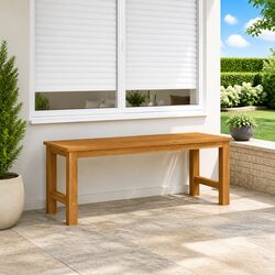 Outdoor Garden Bench 114cm Teak Wood Seating Furniture Patio Backyard 3 Person