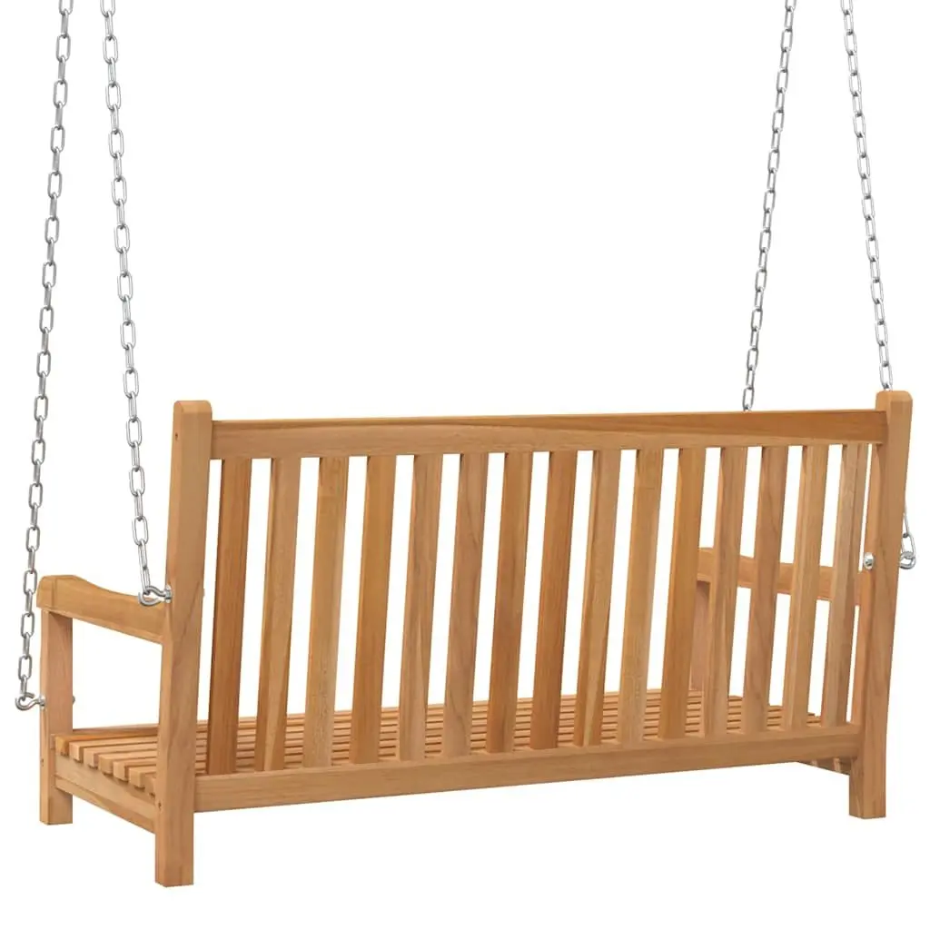 Teak Wood Swing Bench Brown Outdoor Garden Durable Weather Resistant