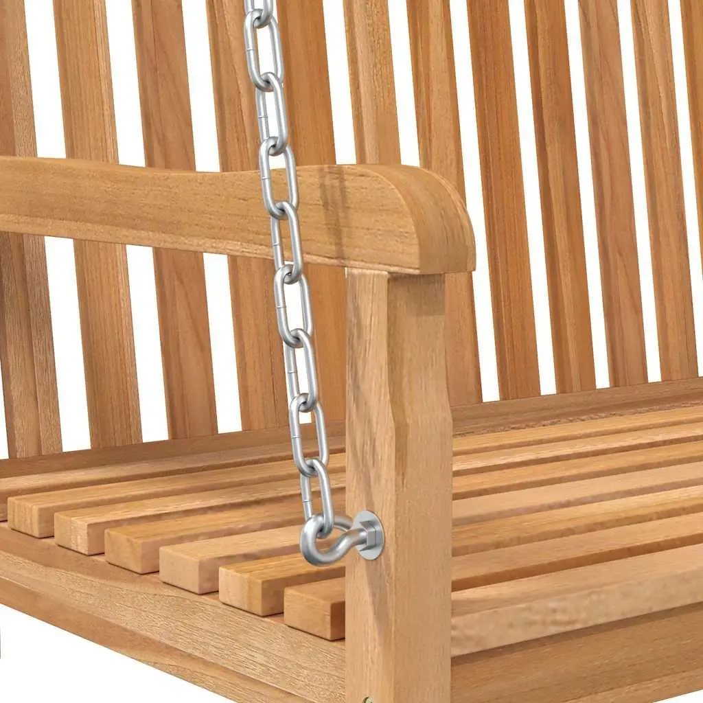 Teak Wood Swing Bench Brown Outdoor Garden Durable Weather Resistant