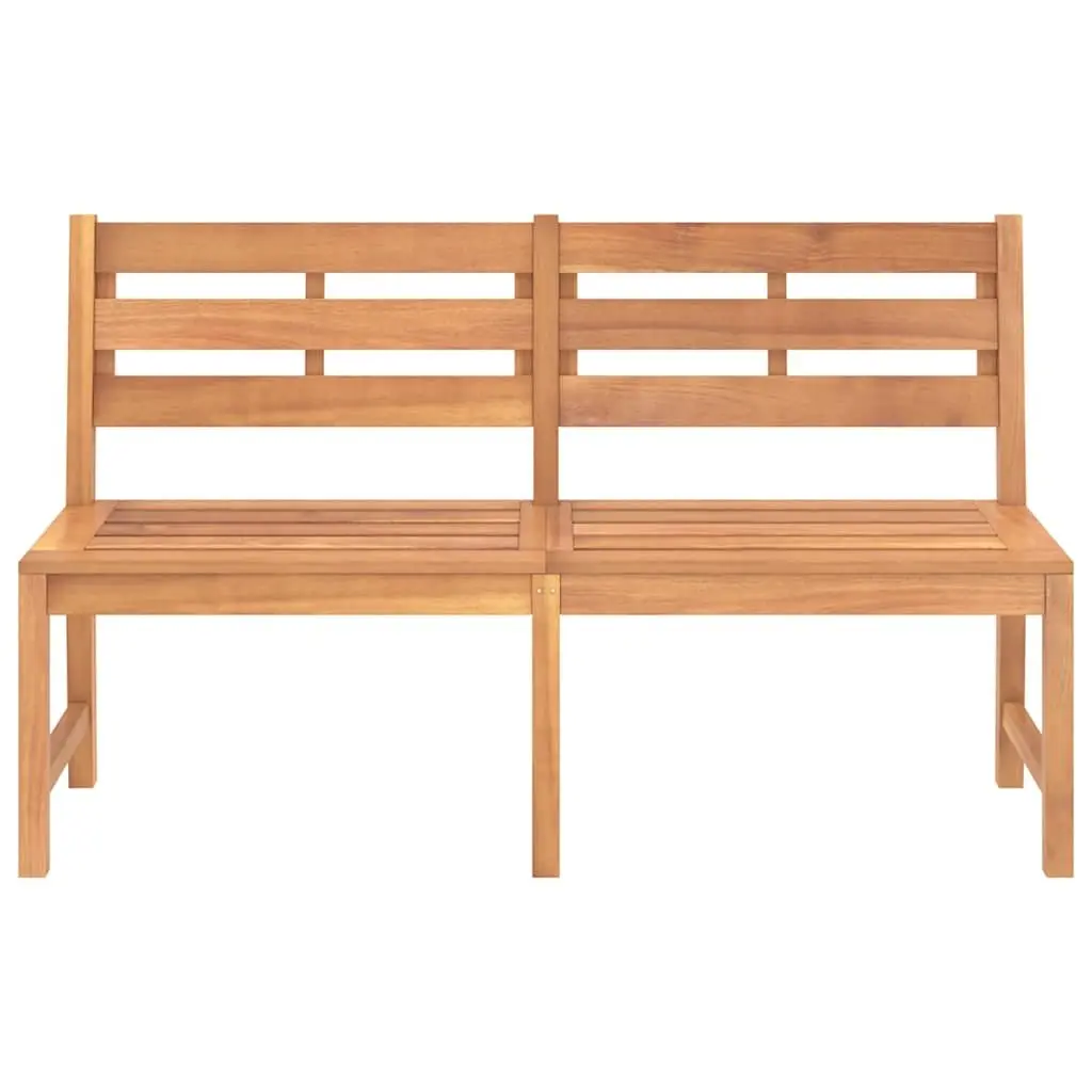 Outdoor Garden Bench Brown 150cm Teak Wood Durable Construction Weather Resistant