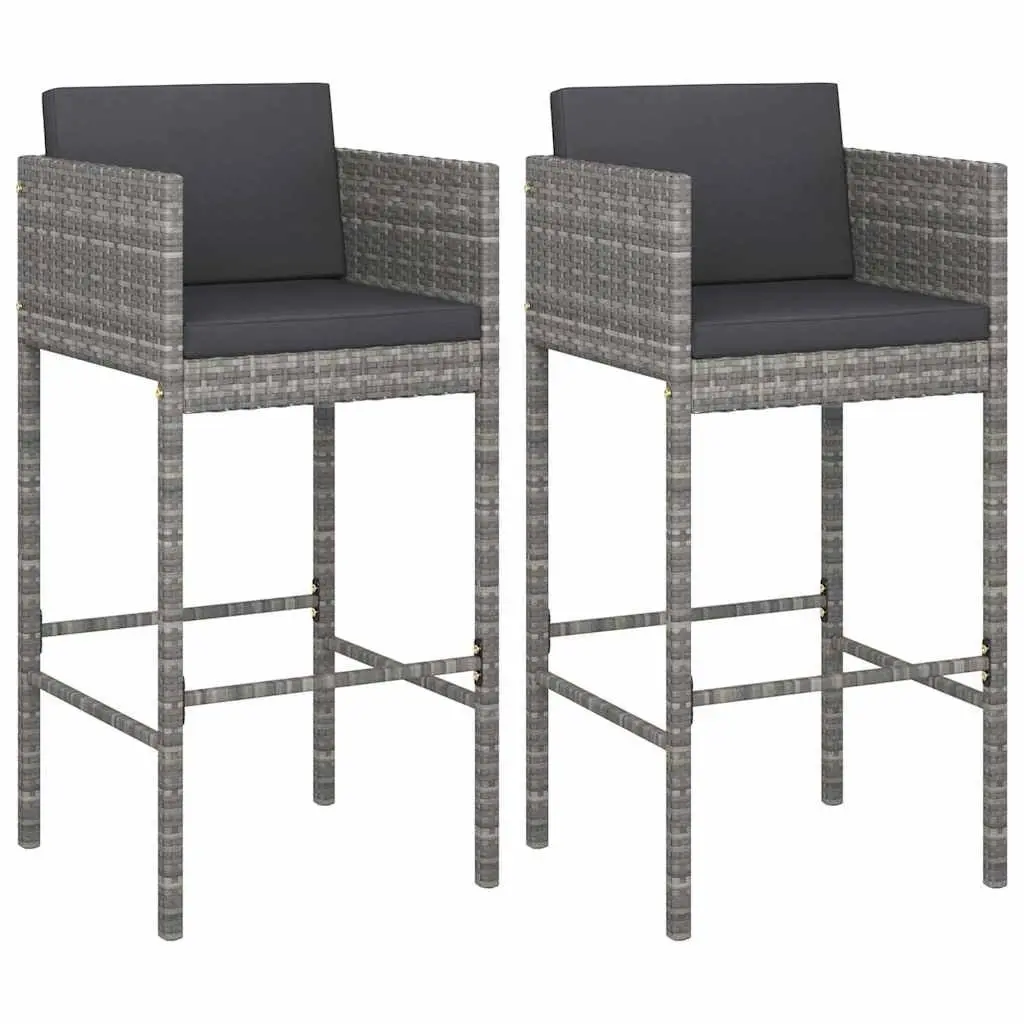 Grey Poly Rattan Bar Stools