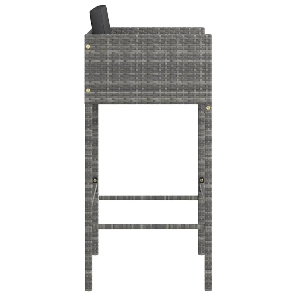 Grey Poly Rattan Bar Stools