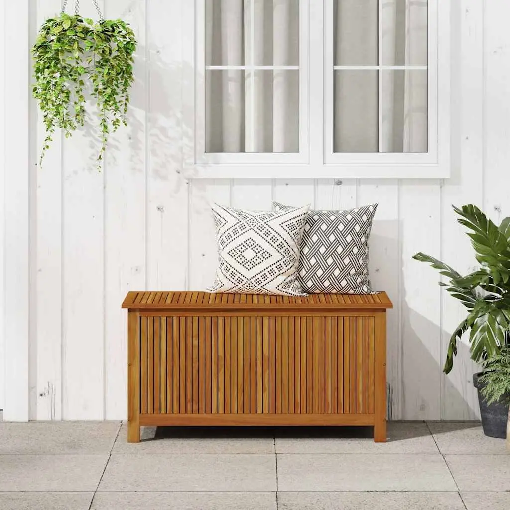 Garden Storage Box Solid Wood Outdoor Furniture 113x50x58cm Patio Deck Organizer