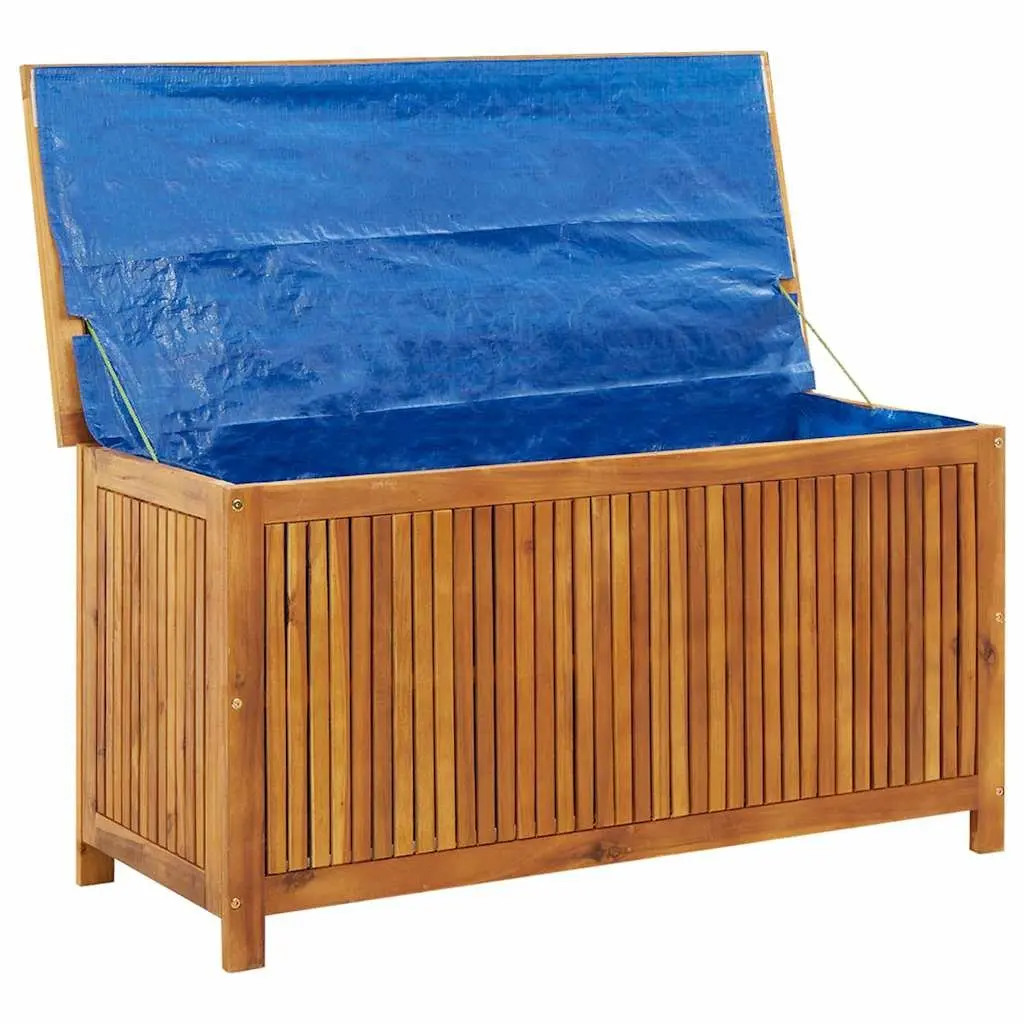 Garden Storage Box Solid Wood Outdoor Furniture 113x50x58cm Patio Deck Organizer