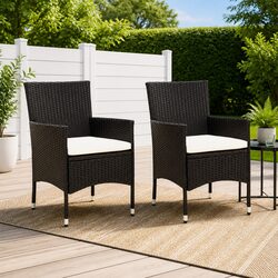 Concise and Confident Outdoor Chairs Set with Cushions